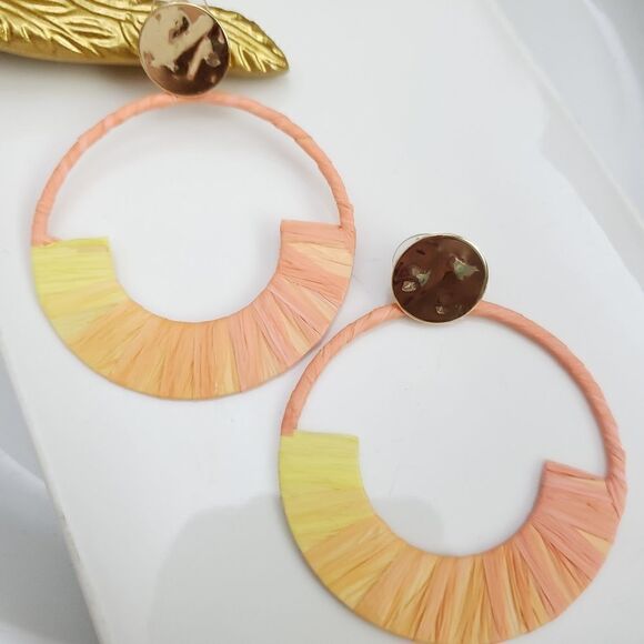 New!  FP Raffia Wrapped Earrings - Picture 6 of 9